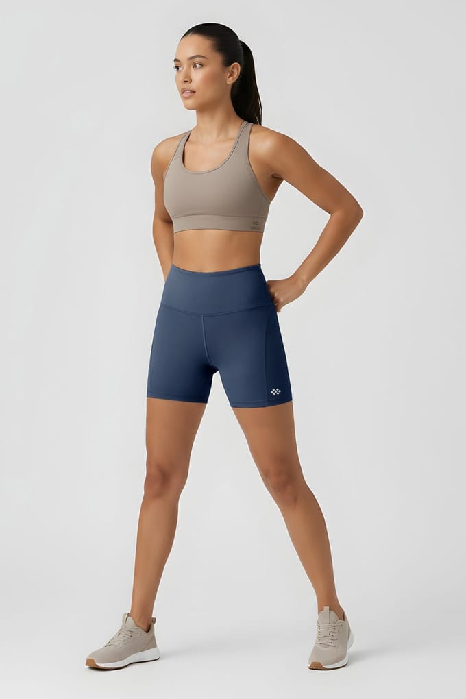 Korte Hoog-getailleerde Slim-fit Leggings Met Riem