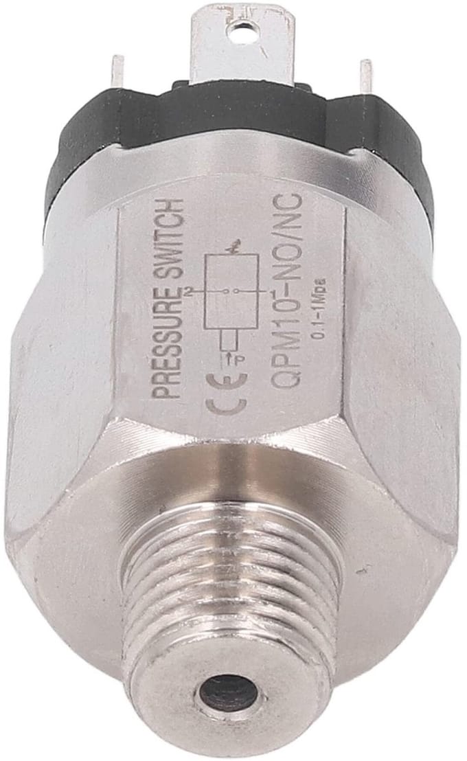 Pneumatisch Instelbare Drukswitch 1/2 Inch - Roestvrij Staal en Rubber