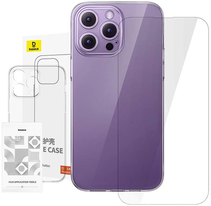 Baseus Iphone 14 Promax Transparante Hoes + Gehard Glas