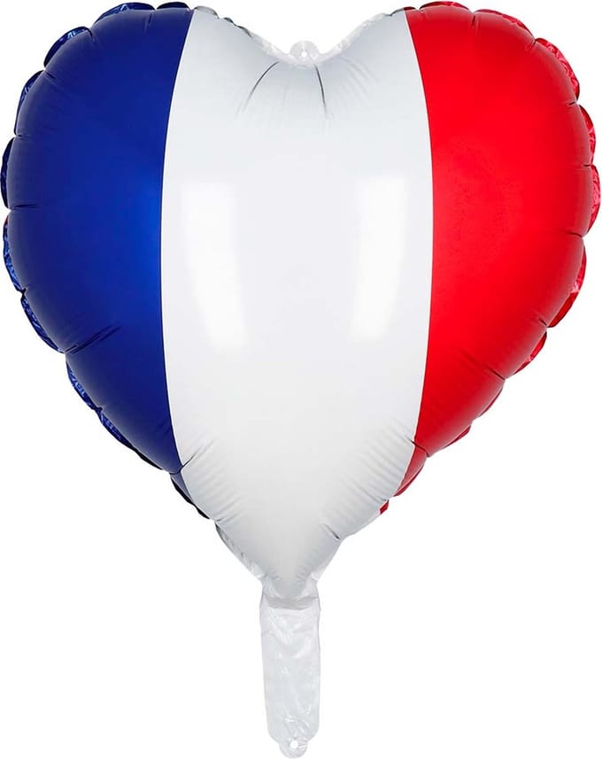 Boland - Folieballon Hart Frankrijk - Multi - Hartjes ballon