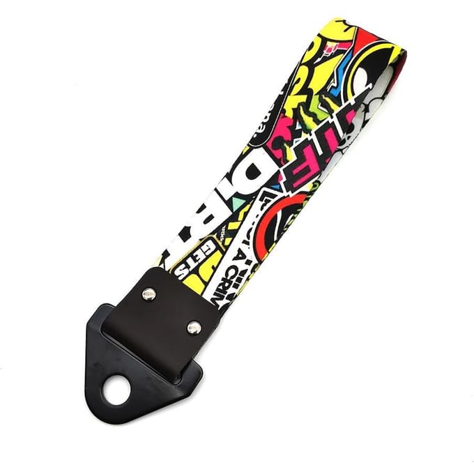 1 stuks Graffiti Design voor Autoliefhebbers - Universele Veilige Auto Aanhanger Sleephulp black