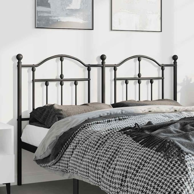 vidaXL - Vervangend - hoofdbord - 135 - cm - metaal - zwart