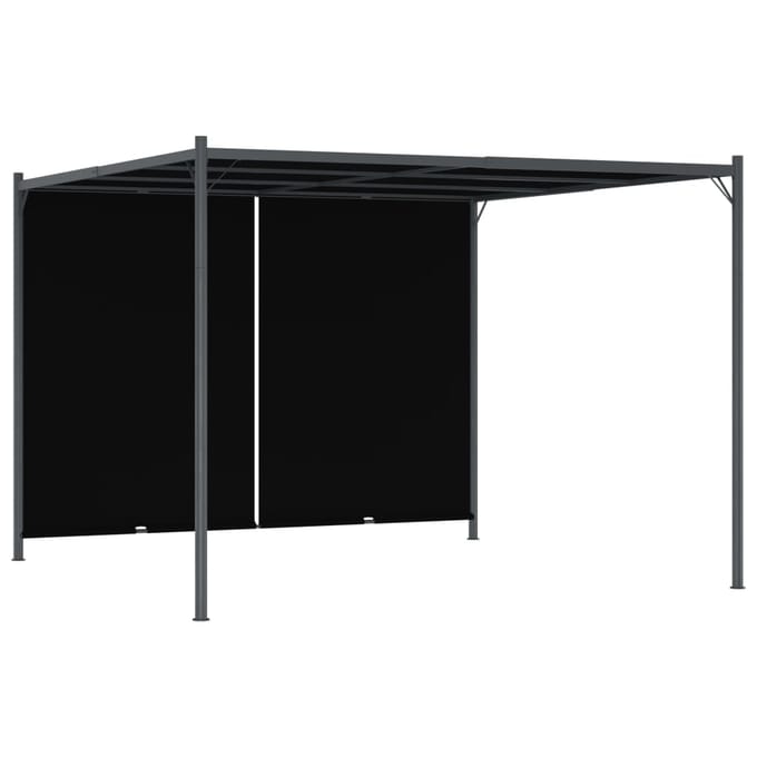 vidaXL - Pergola - met - uittrekbaar - dak - 3x3 - m - antraciet