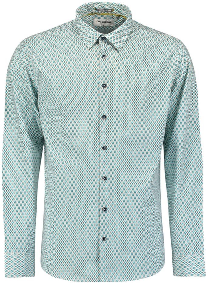 No Excess Shirt stretch allover printed pacific