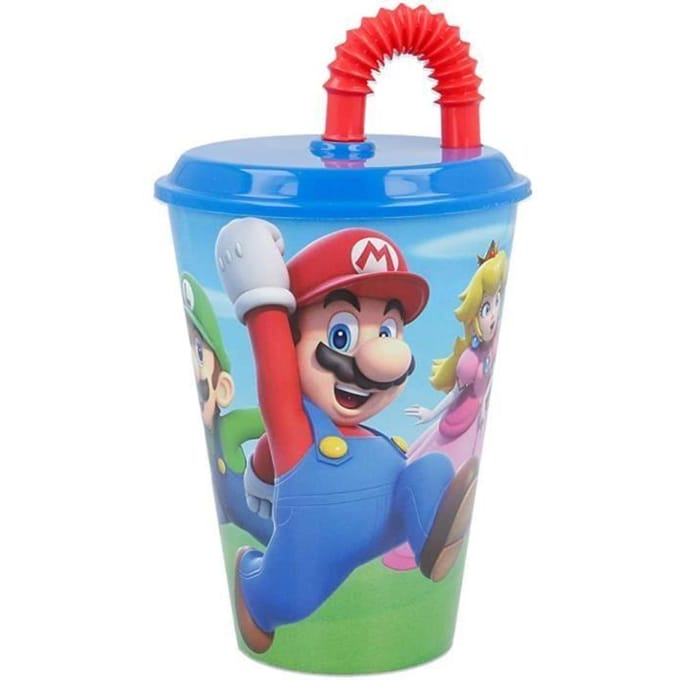 Super Mario Beker met rietje - 430 ml - Polypropyleen