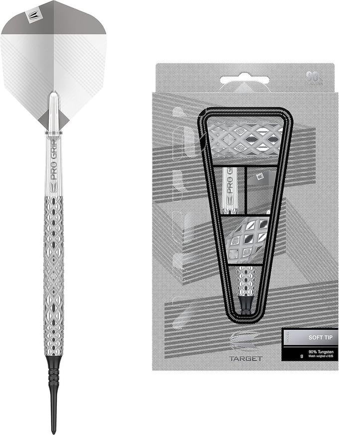 Soft Tip Darts Set van 90% Tungsten met Precisiefreeswerk en Zilveren Coating