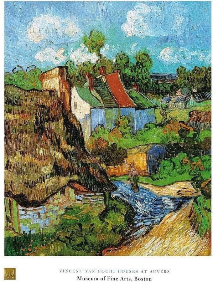 Kunstdruk Vincent Van Gogh - Houses at Auvers 60x80cm