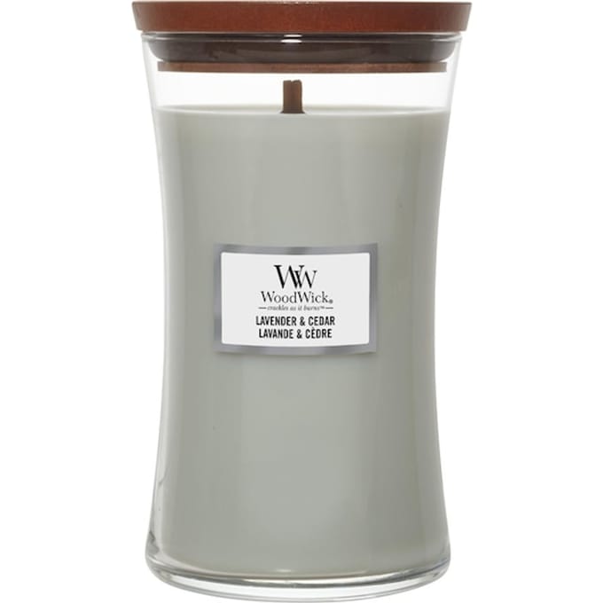 WoodWick Hourglass Large Geurkaars - Lavender & Cedar - 130 branduren