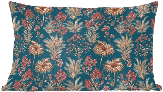 Sierkussens - Kussentjes Woonkamer - 60x40 cm - Botanisch - Patroon - Blauw