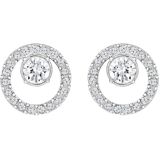 Swarovski Creativity Circle Rhodium Plated Creativity Oorbellen Damesoorbellen Wit 5201707 Box (Random Color) white