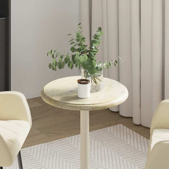 vidaXL - Tafelblad - Ø40x2,5 - cm - marmer - crèmekleurig