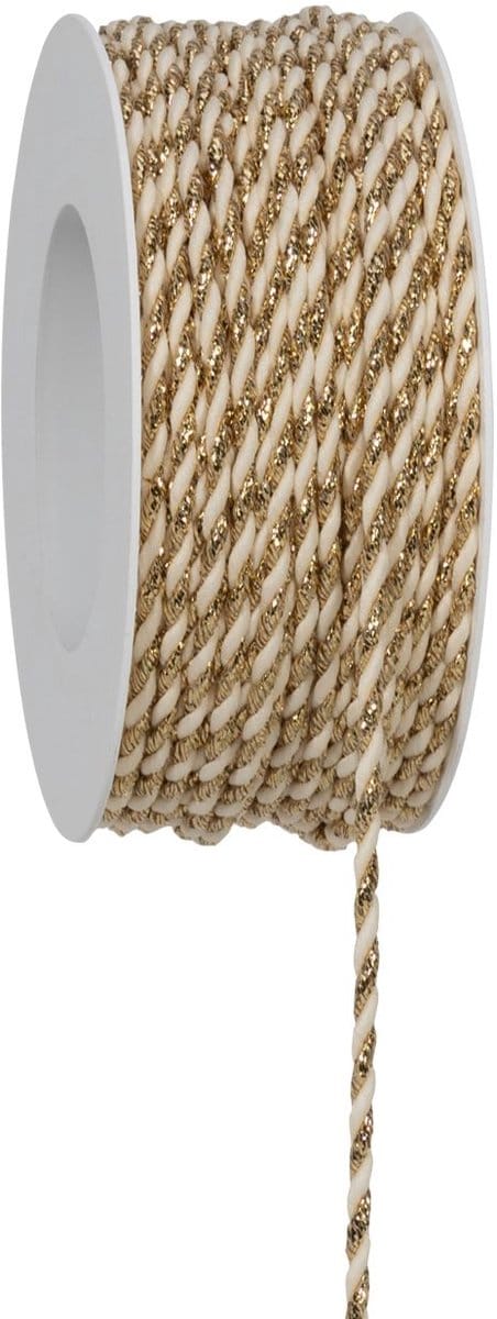 Touw Glitter Creme Goud 100 meter