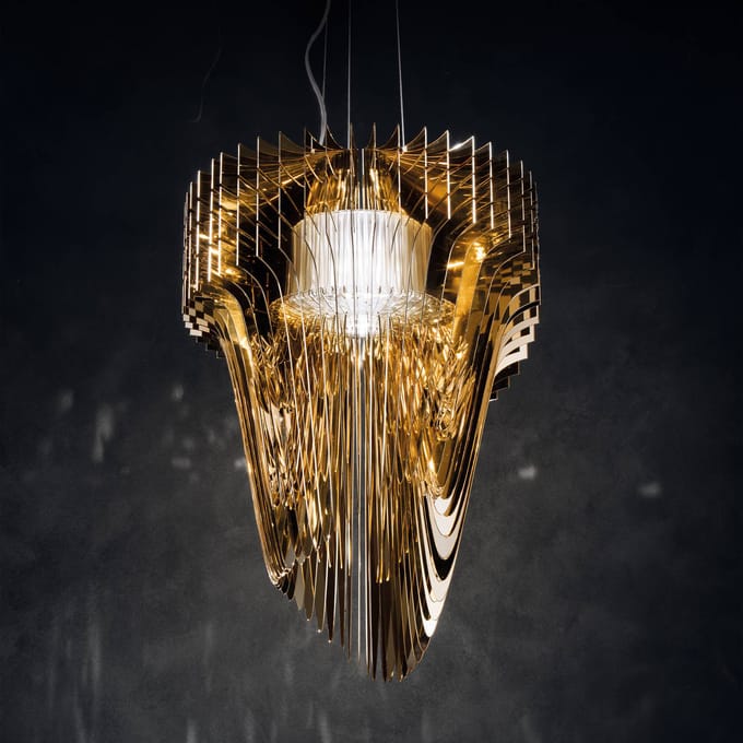 Slamp Aria S hanglamp, goud, Ø 50 cm