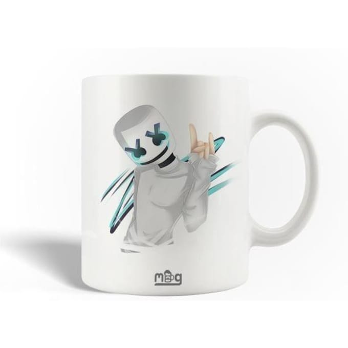 Mug en Céramique - Marshmello - DJ - 30cl - Compatible Lave-Vaisselle - Blanc