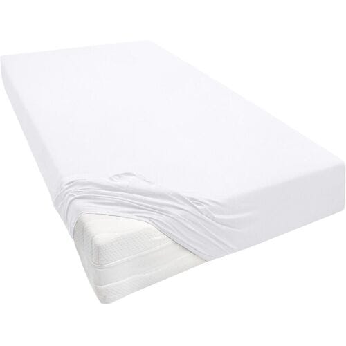 BIBERNA Jersey hoeslaken voor boxspringmatrassen (wit, 90-100 x 200-220 cm)