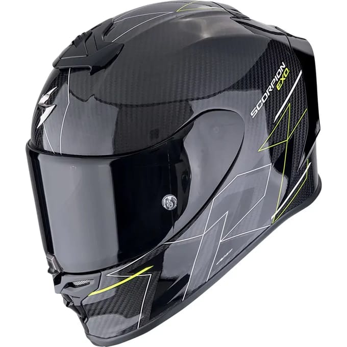 Scorpion EXO-R1 Evo Carbon Air Cynergy Zwart Geel Integraalhelm - Helm