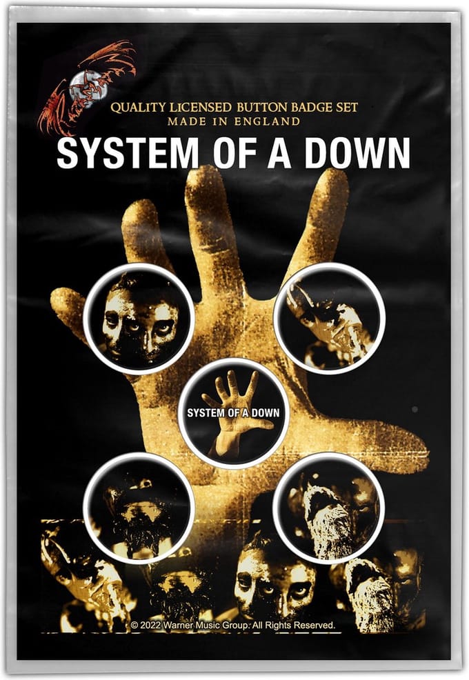 System Of A Down - Hand Badge/button - Set van 5 - Multicolours