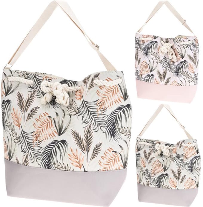 Home & Styling strandtas panterprint polyester waterafstotend 53,5x43,5cm.