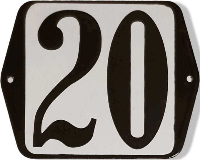 Huisnummer standaard nummer 20