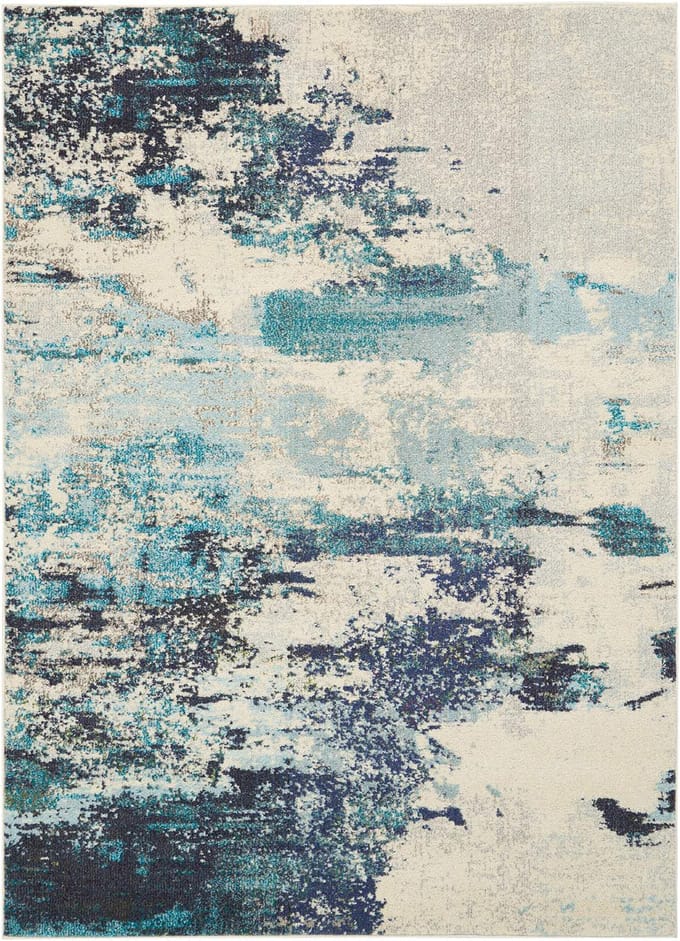 Nourison Celestial Vloerkleed - 160 x 221 cm - Ivoor - Rechthoekig, Loper - Polypropylene - Eetkamer, Woonkamer - Abstract - Design, Modern