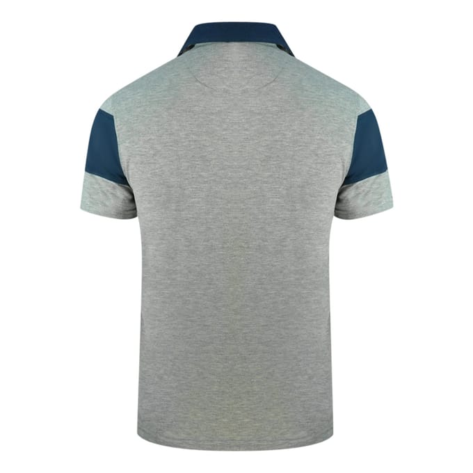Aquascutum kleurblok Aldis Crest borstlogo grijs poloshirt