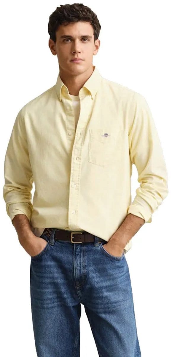Gant Oxford Regular Fit Blouse Met Lange Mouwen Geel M Man