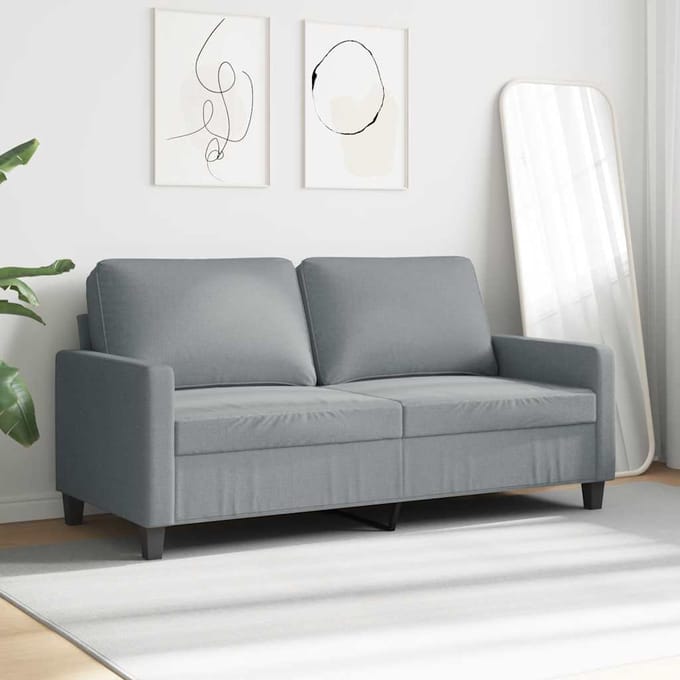 vidaXL - Tweezitsbank - 140 - cm - stof - lichtgrijs