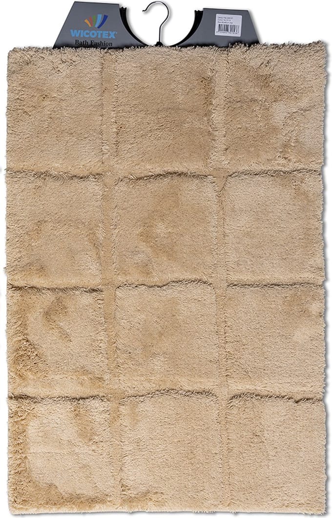 Wicotex - Badmat ruit Taupe - Badmat - Antislip onderkant - Afmeting 60x90cm