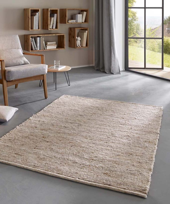 Wollen loper - Bokn beige 70x240