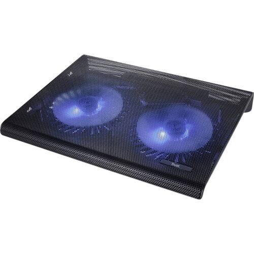 Trust Azul - Laptop Koelstandaard - 2 Ventilatoren - Tot 17,3 inch - Blauwe LED-verlichting - Zwart