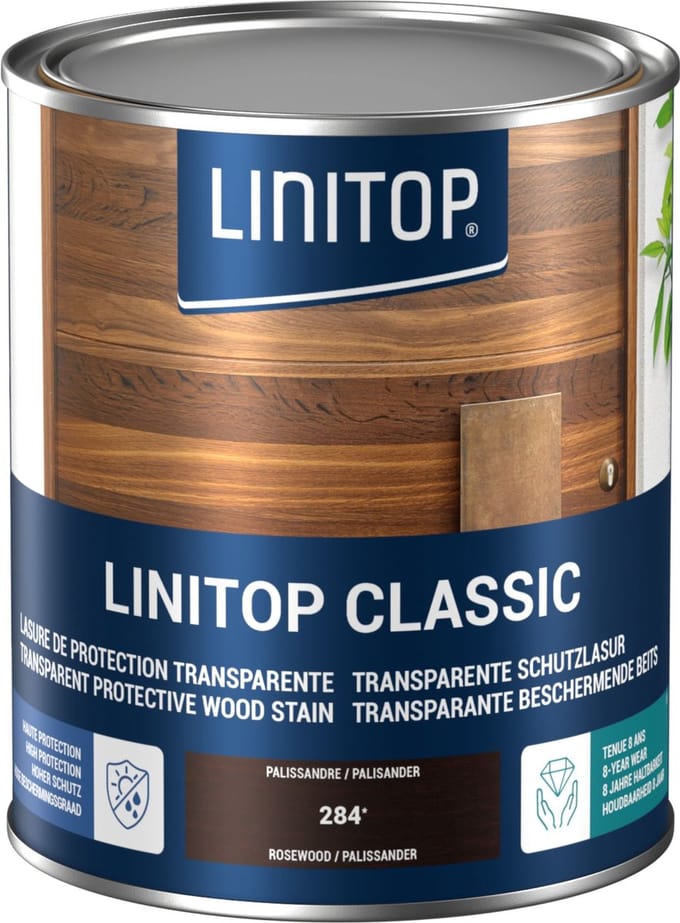 Linitop Classic  - Beits - Decoratieve beschermende beits  - Palissander - 284  - 1 L