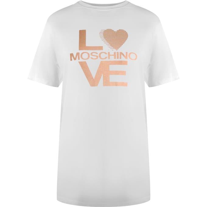 Love Moschino T-shirt Met Opvallend Logo In Wit