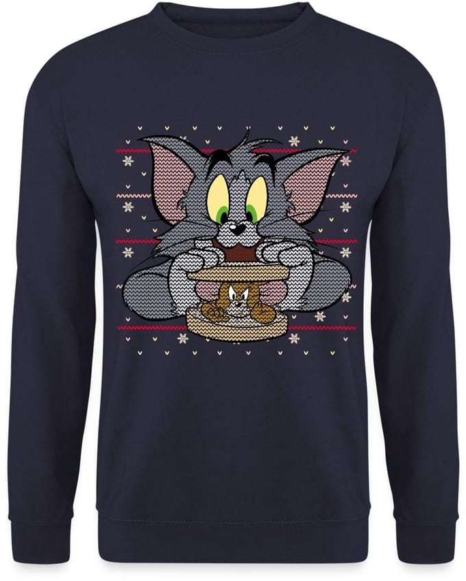 Tom En Jerry Sandwich Ugly Christmas Sweater Sweater Heren