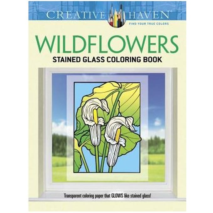 Creative Haven Wildflowers Stained Glass Coloring Book - John Green