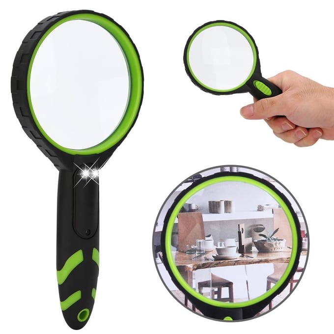 10X 75mm Vergrootglas Oogloep Schokbestendig met LED Handheld voor Oudere Sieraden Identificatie