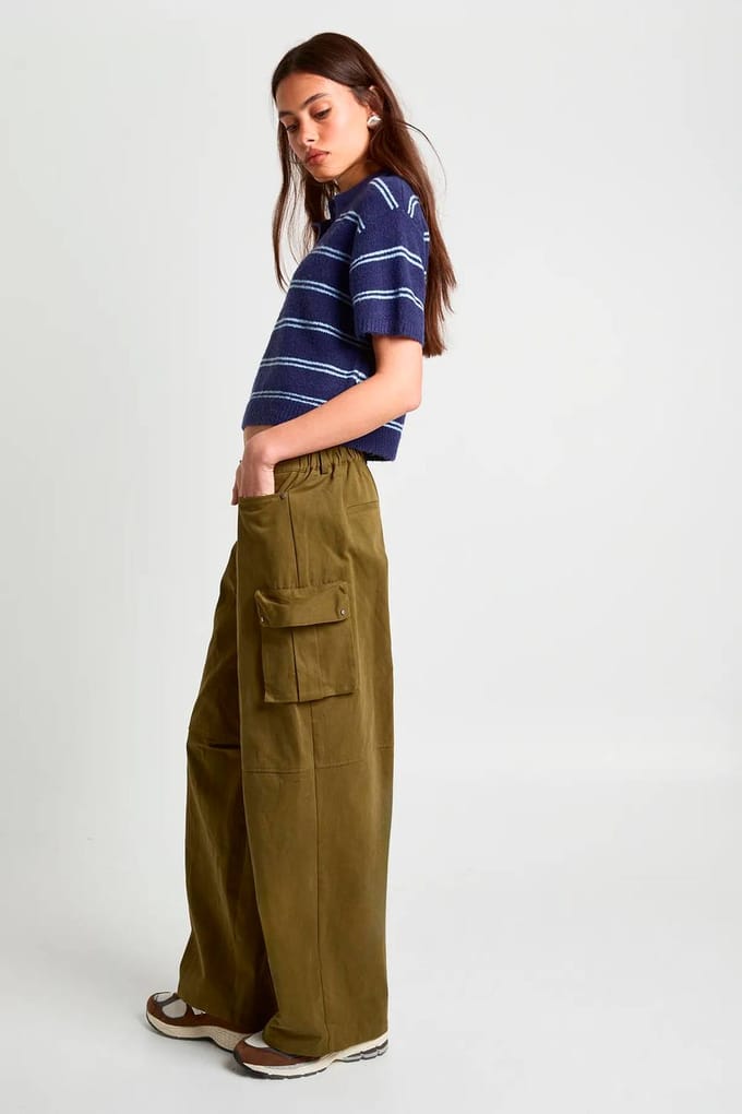boohoo Dames Twill Cargo Broek | Khaki | Maat: 12