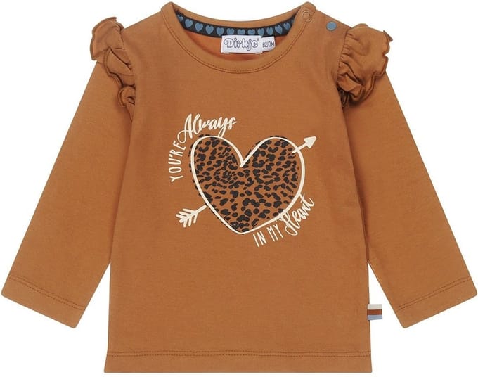 Dirkje Meisjes Lange Mouwen T shirt Camel - 56