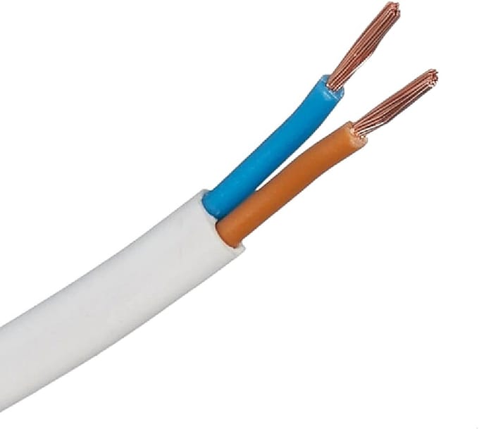 ZFNM - stroomkabel - 2x0.75mm - 2 Aderig - flexibel - rond - wit