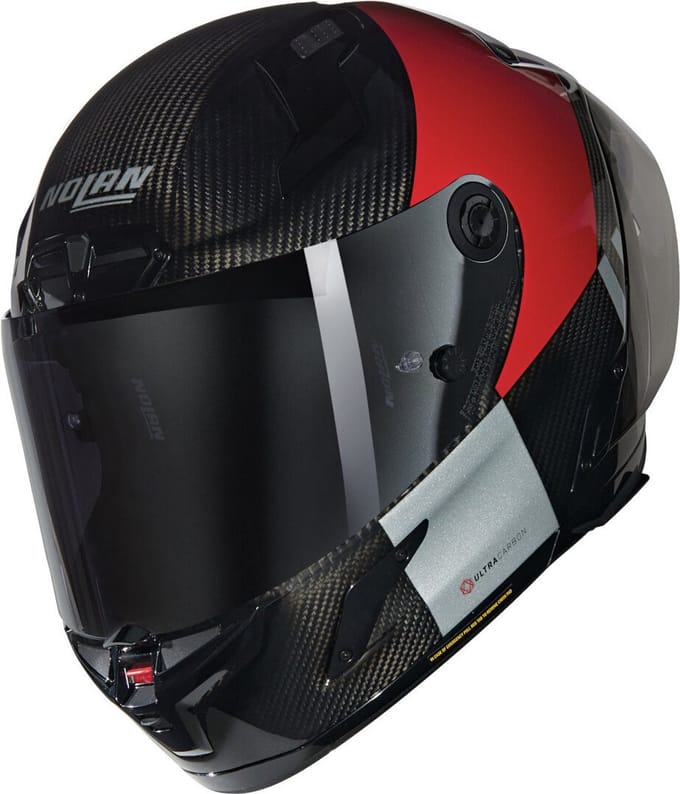 Nolan X-804 RS Combo Gara 351 Carbon Rood Grijs Zwart Glossy Integraalhelm - Helm