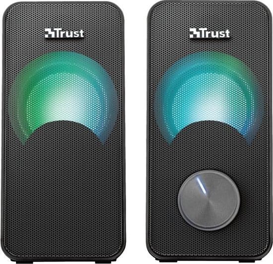 Trust Arys 2.0 PC Luidsprekerset met Subwoofer - 2.0 Luidsprekers – USB Luidsprekers – PC Luidsprekers – 14 W RMS – RGB verlichting – Zwart