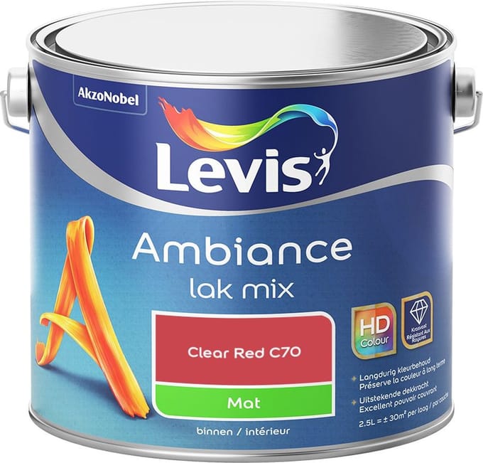 Levis - Ambiance Lak Mat Mix - Clear Red C70 - Mengverf - 2,5 L