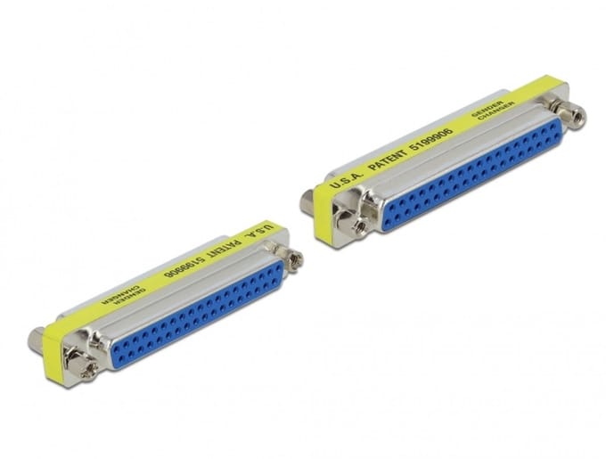 Delock 65104 VGA Adapter [1x D-sub stekker 37-polig - 1x D-sub bus 37-polig] Zilver Vergulde steekcontacten