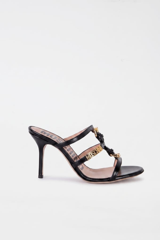 Moschino Goatskin Mules Black Taglia: 36 | Infradito Outlet | Donna | Nero