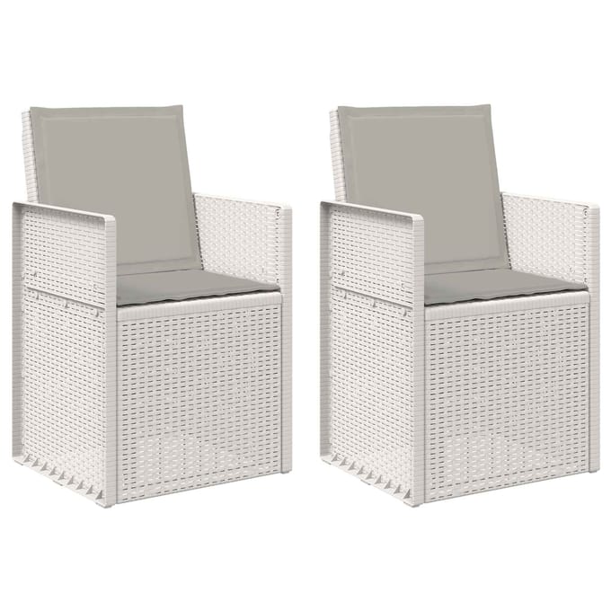 vidaXL - Tuinstoelen - 2 - st - Wit - en - Lichtgrijs - PP