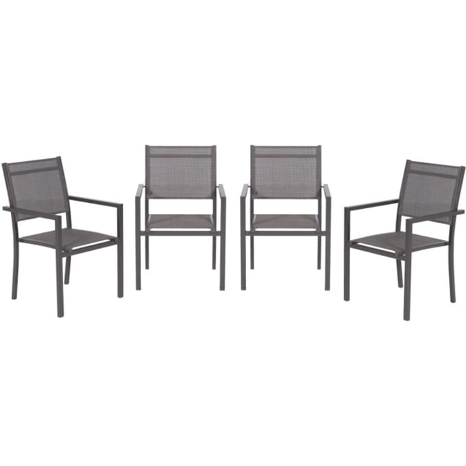 Garden Impressions Moon tuinstoelen set van 4 – carbon black / antraciet