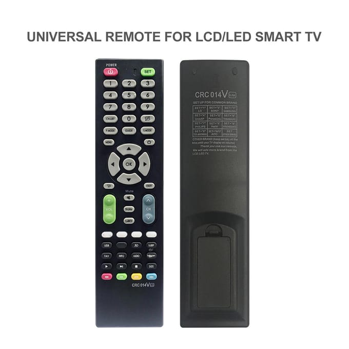 Télécommande universelle pour téléviseur LED LCD Télécommande de remplacement pour téléviseur multimarque avec noir