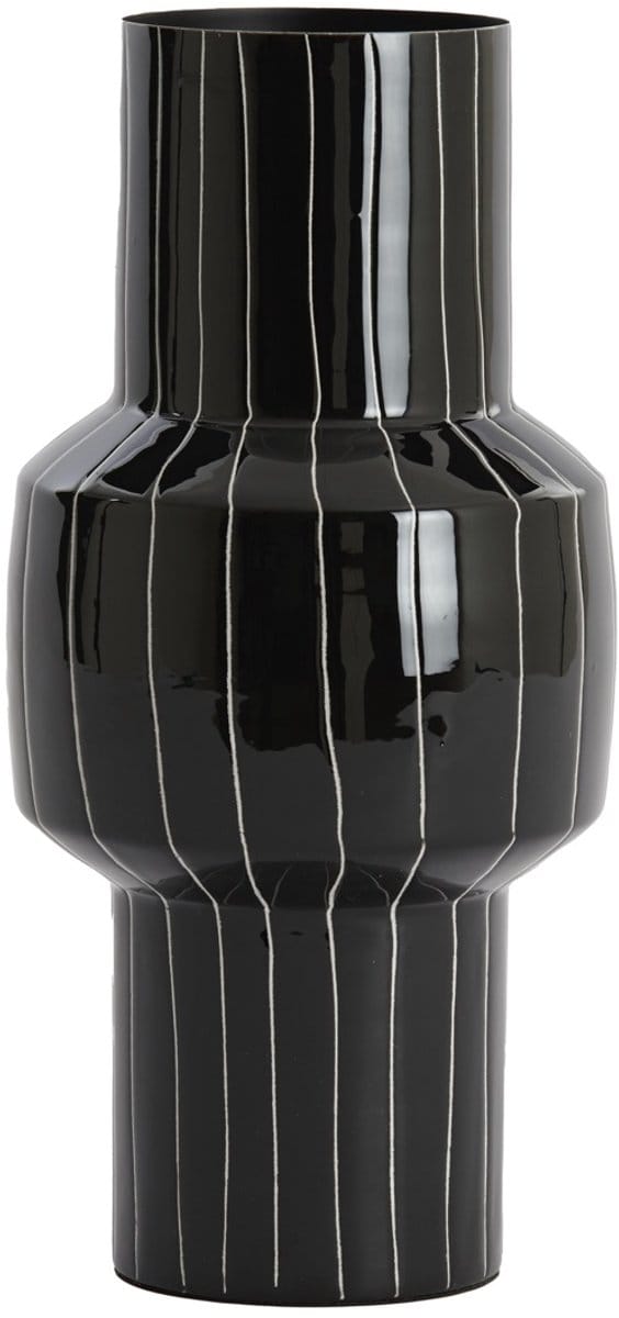 Vaas deco Ø16x33 cm SENUMA glanzend zwart+wit