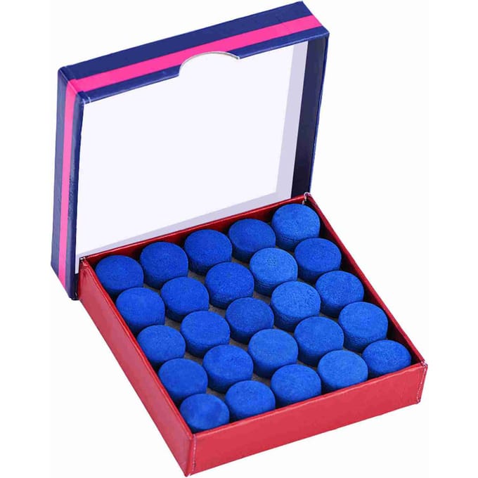 50 stuks Lot Blauwe Lijm op Enkellaags Biljart Pool Snooker Keutips 13mm blue