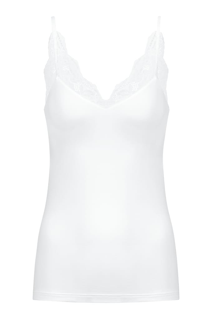 Top met spaghettibandjes Serie Organic Cotton Wit
