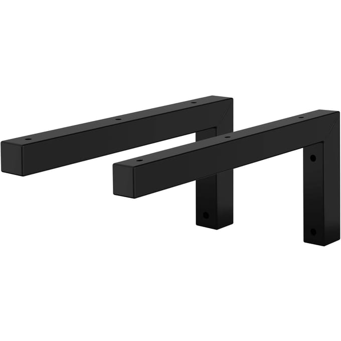ML-Design set van 2 wandsteunen in L vorm voor wastafel 300 x 150 mm zwart staal design beugels voor wastafel wandbeugels voor wastafel bovenste wastafelbeugels ondersteuning voor plank of rek